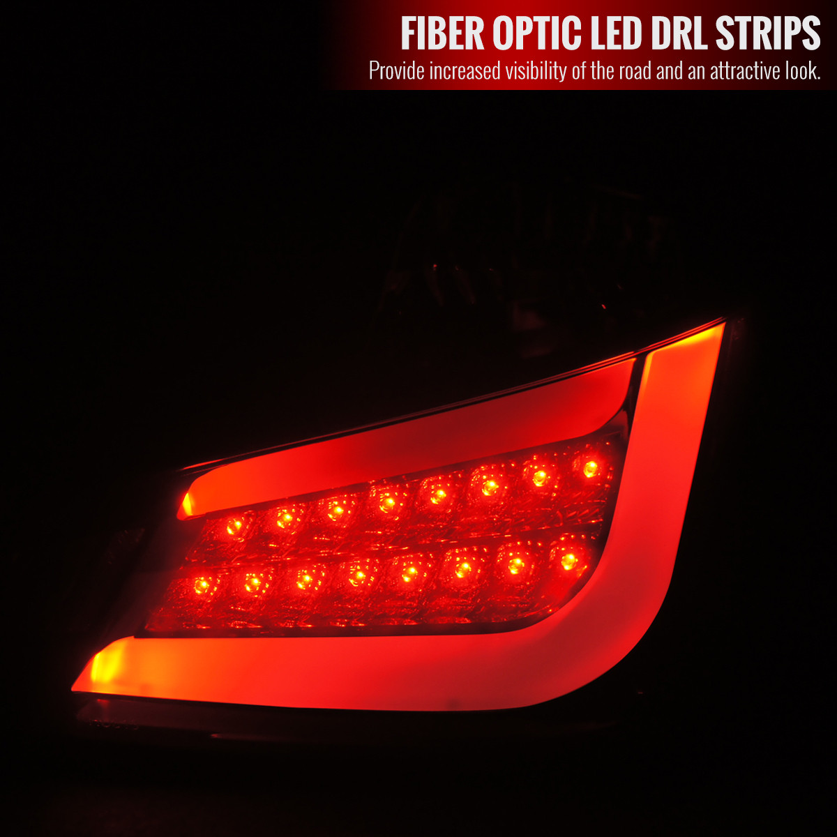 LED Third Brake Light For 2005-2010 Scion TC - Black Housing, Red LED, Clear Lens