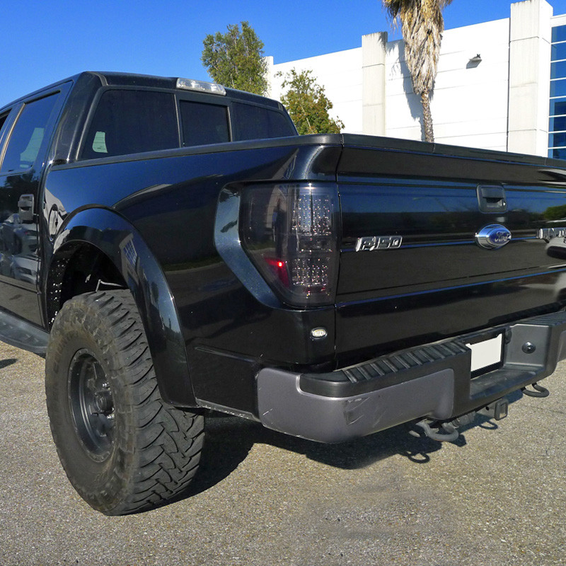 2009-2014 Ford F-150 LED Tail Lights (Chrome Housing/Smoked Lens