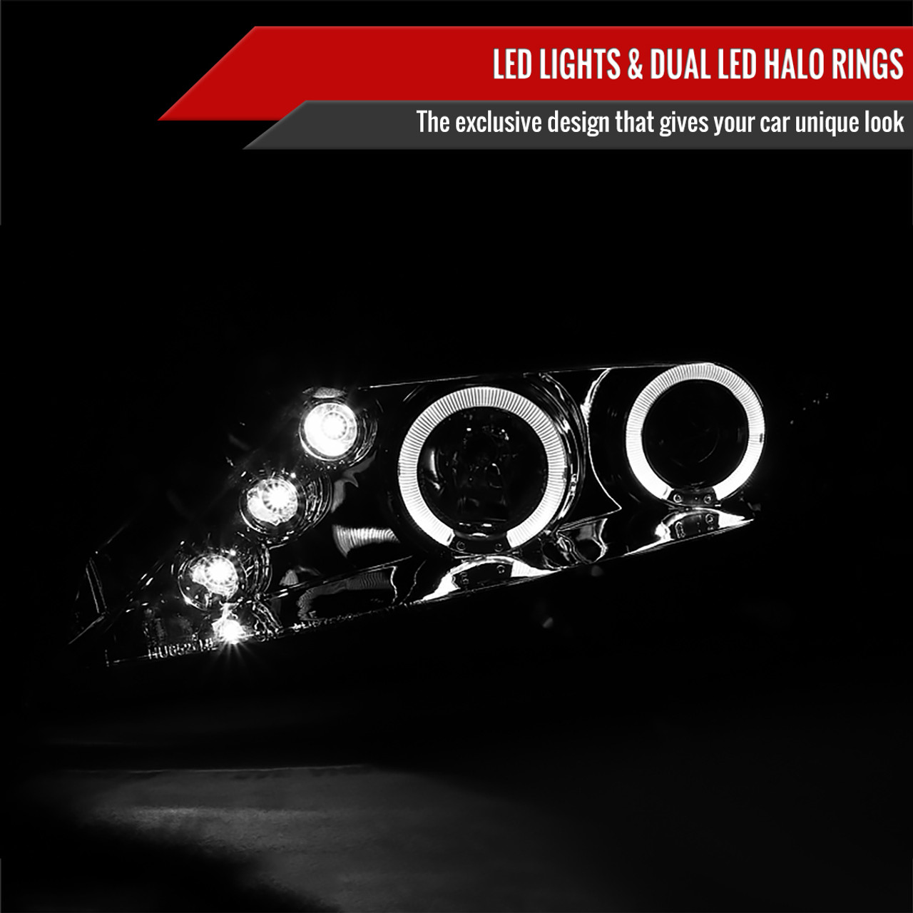 2006-2011 Honda Civic Sedan Dual Halo Projector Headlights (Chrome