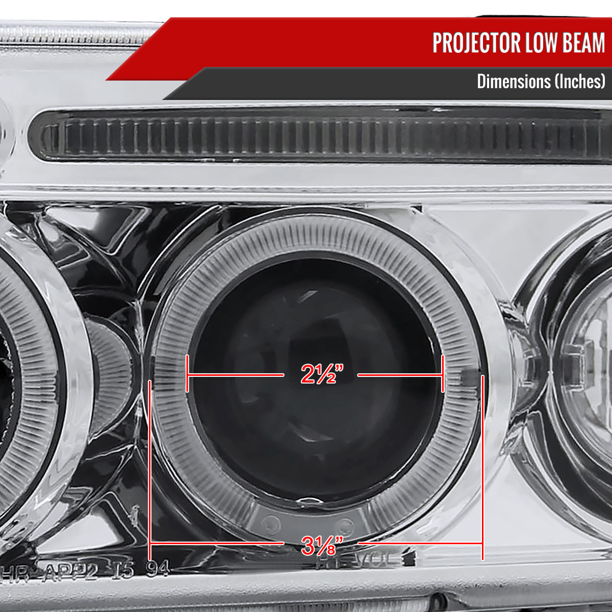 Projector Headlights For 1994-2001 Dodge Ram 1500/2500/3500 – LED Halo, Chrome Housing, Clear Lens, Maxcomotors