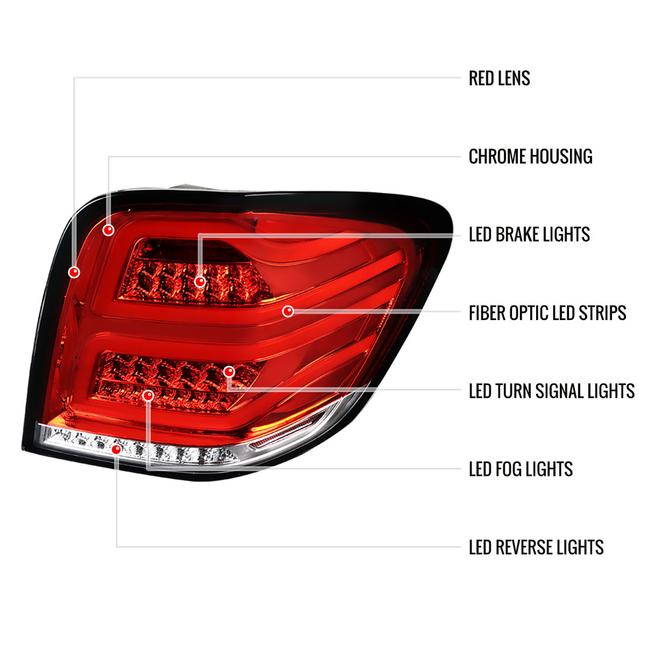 MERCEDES ML W164 LEFT LED TAIL LAMP 2006-2011 1649064600 A1649064600 NEW  EURO