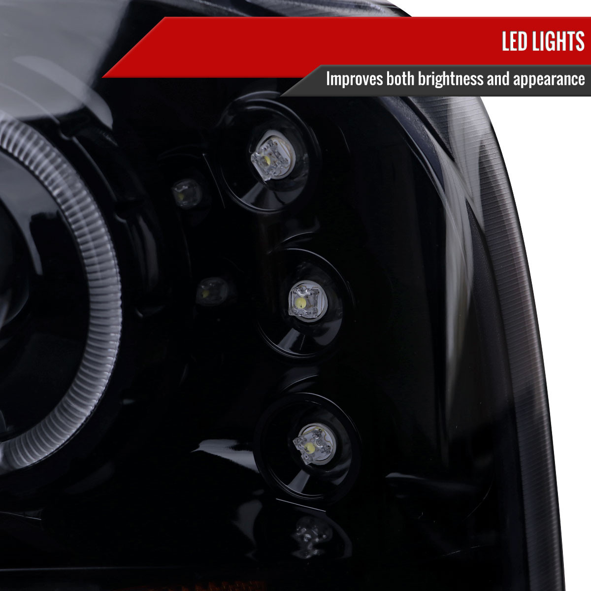 For 1999-2004 Ford F250 F350 Super Duty Halo LED Projector For 1999-2004 Ford F250 F350 Super Duty Halo LED Projector