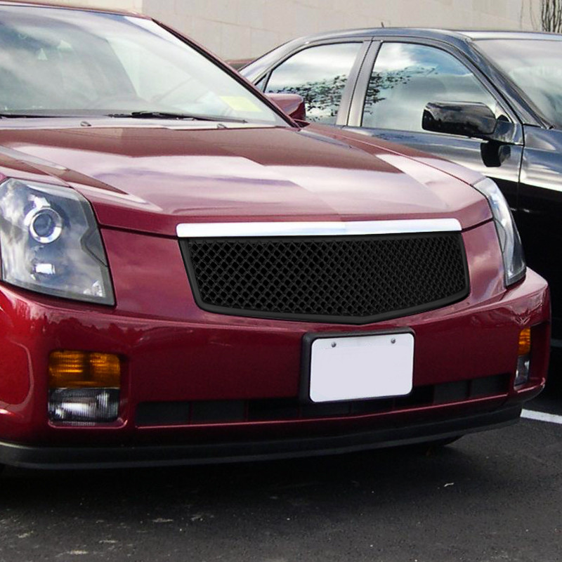 キャデラック  CTS 2003〜2007y ブラックアウトステンレスメッシュグリル 超美品 グリル ブラックフロントメッシュグリルグリルバンパーフィット2002