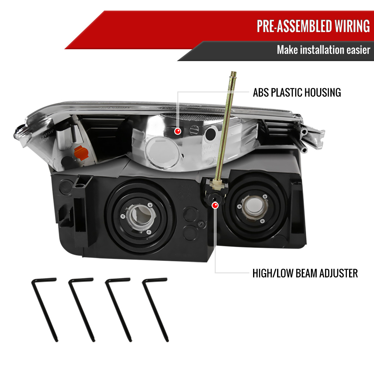 2002-2006 Chevrolet Avalanche 1500/2500 Factory Style Headlights w