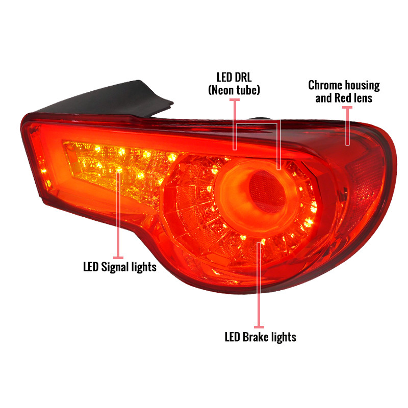 2012-2016 Scion FRS/ Subaru BRZ/ Toyota 86 LED Tail Lights (Chrome