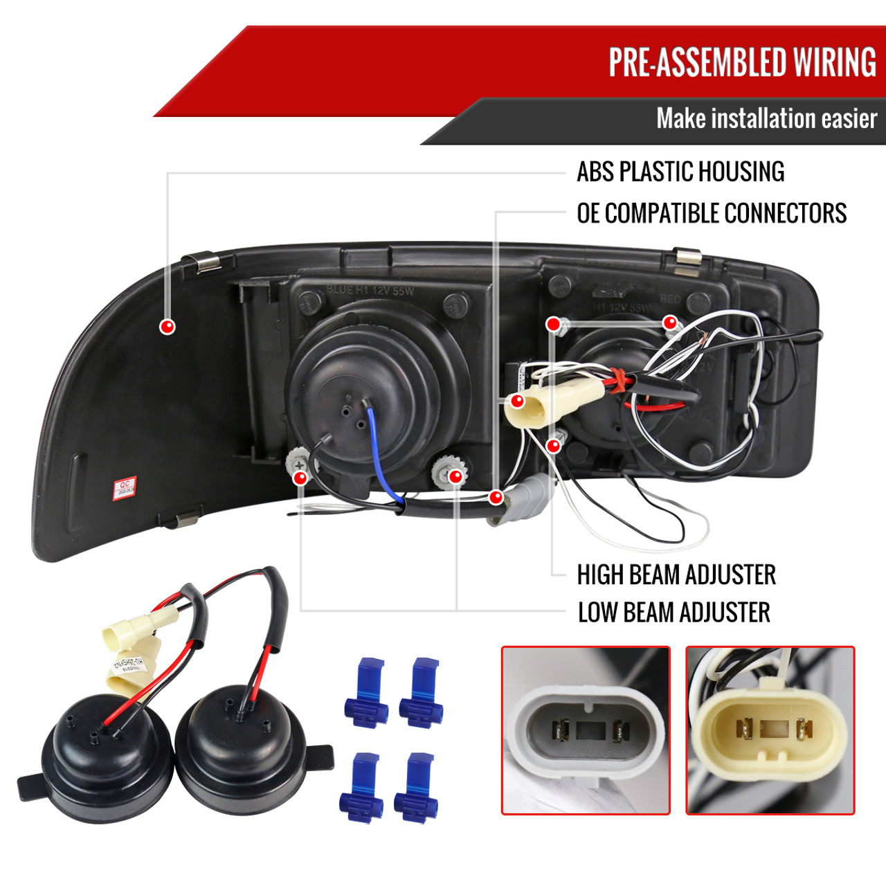 1999-2006 GMC Sierra/ 2000-2006 Yukon/Yukon XL Dual Halo Projector