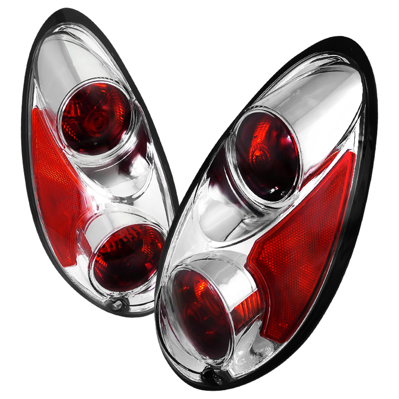 2001-2005 Chrysler PT Cruiser Tail Lights (Chrome Housing/Clear