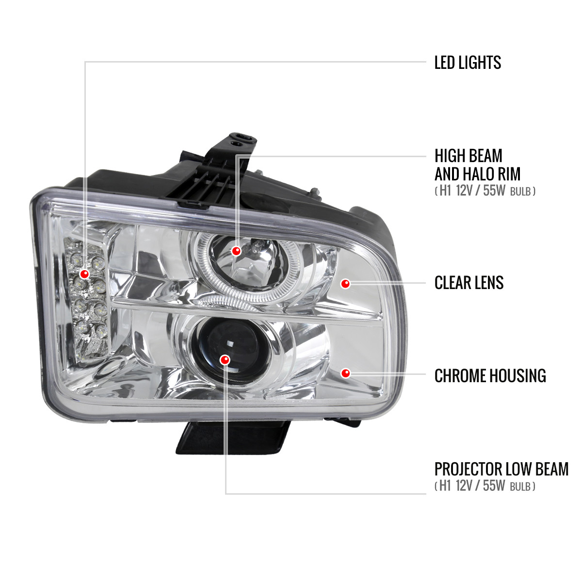 05-09 Ford Mustang GT Headlight and Grill Light Protection Film 05-09 Ford Mustang GT Headlight and Grill Light Protection Film