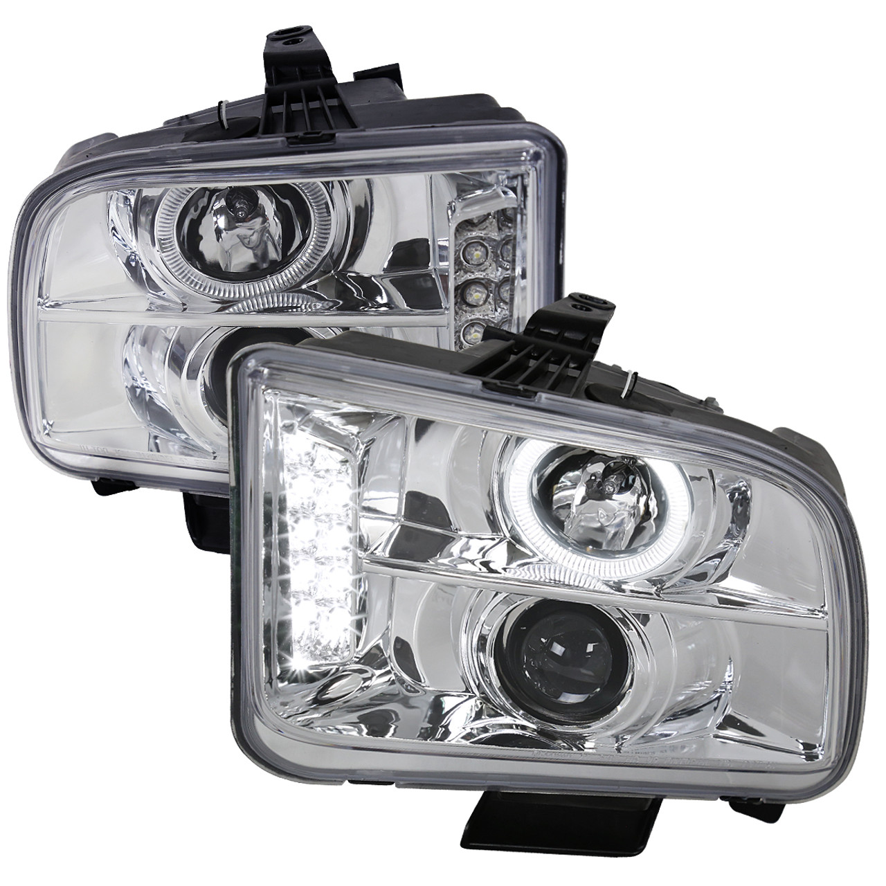 2005-2009 Ford Mustang Halo Projector Headlights w/ LED Light