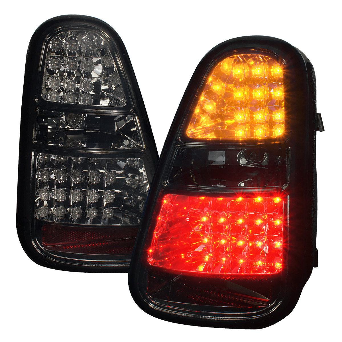 2005-2006 Mini Cooper S LED Tail Lights (Chrome Housing/Smoked