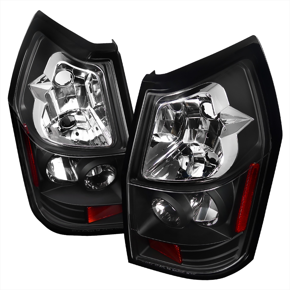 Dodge ダッヂ　マグナム テールライトLED 社外　２個セット　クリア 2005-2008 Dodge Magnum Tail Lights (Matte Black Housing/Clear Lens