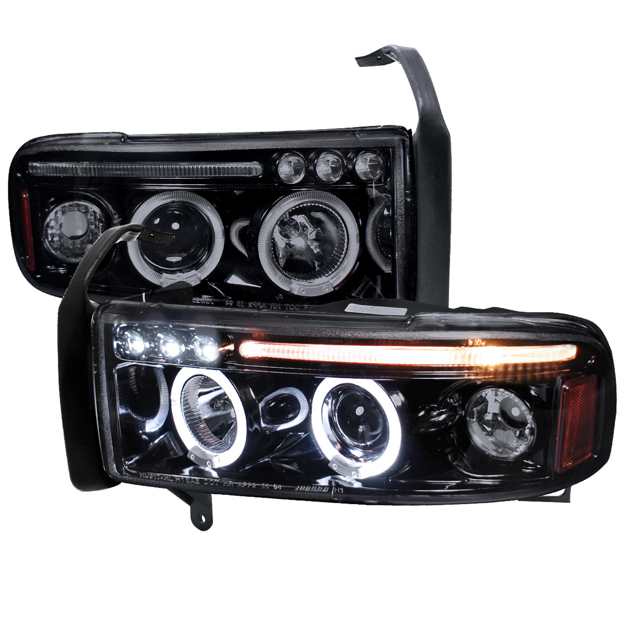 1994-2001 Dodge RAM 1500 2500 3500 Dual Halo Projector Headlights