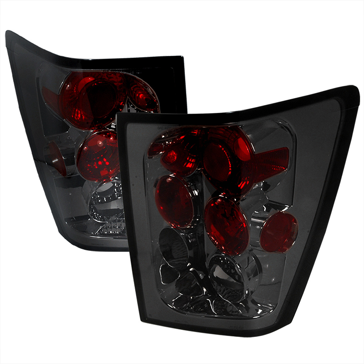 2005-2006 Jeep Grand Cherokee Tail Lights (Chrome Housing/Smoked