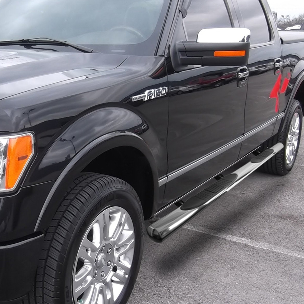 2009-2014 Ford F-150 SuperCrew Cab 4 Chrome Stainless Steel Side Step Nerf  Bars - Spec-D Tuning