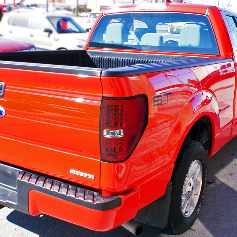 2009-2014 Ford F-150 LED Tail Lights (Chrome Housing/Red Lens
