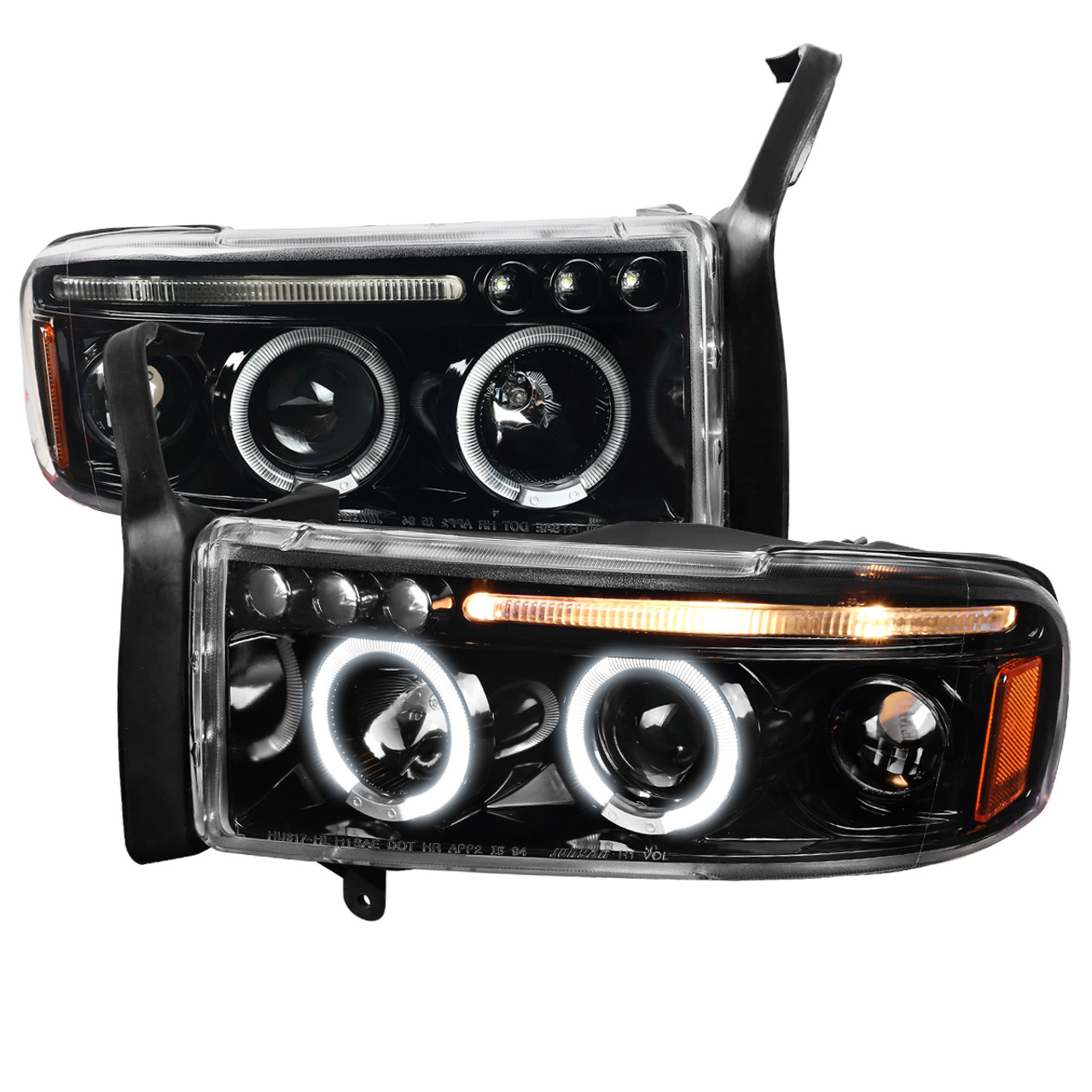 1994-2001 Dodge RAM 1500 2500 3500 Dual Halo Projector Headlights