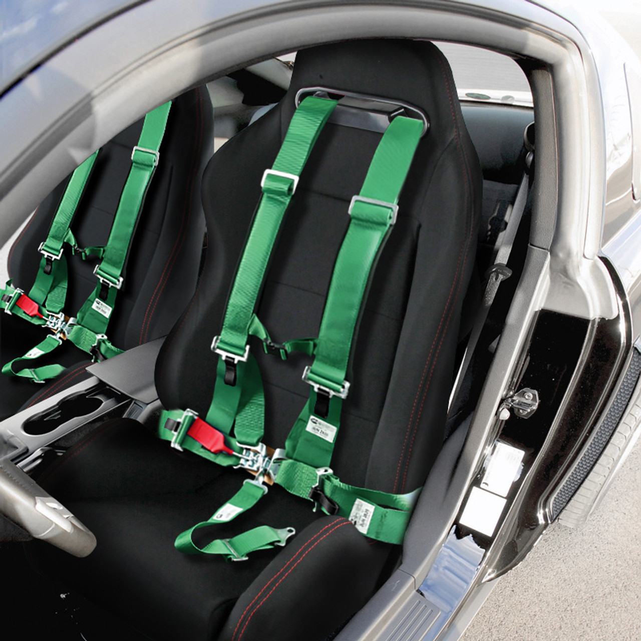 Universal Green 5 Point Latch & Link Racing Seat Belt Safety Harness -  Spec-D Tuning