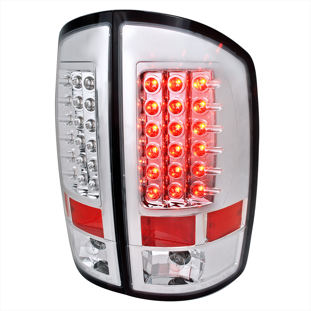 2002-2006 Dodge RAM LED Tail Lights (Chrome Housing/Clear Lens