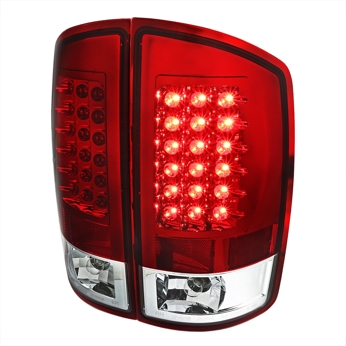 2007-2009 Dodge RAM LED Tail Lights (Chrome Housing/Red Lens