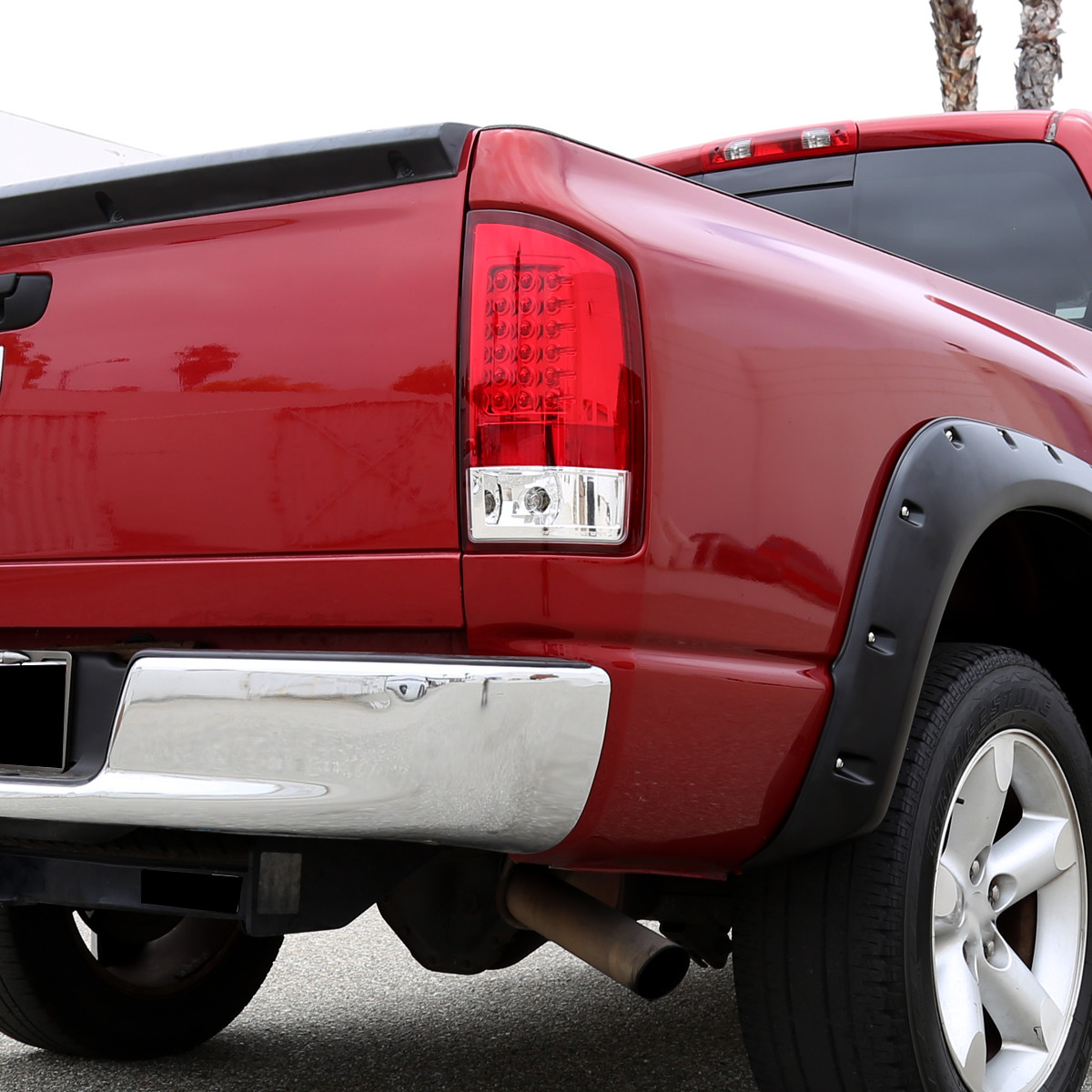 2007-2009 Dodge RAM LED Tail Lights (Chrome Housing/Red Lens