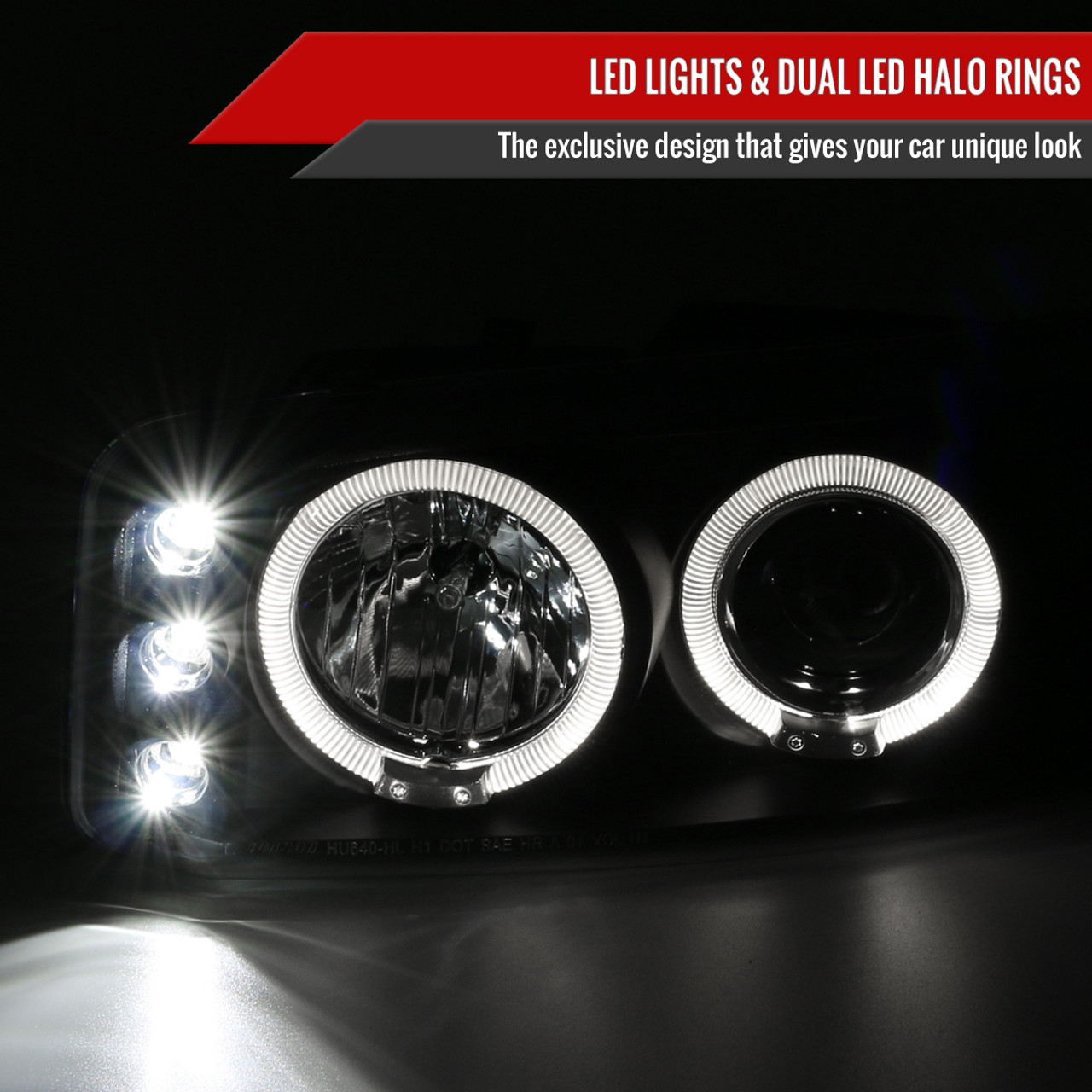 1999-2006 GMC Sierra/Yukon/Yukon XL Dual Halo Projector Headlights