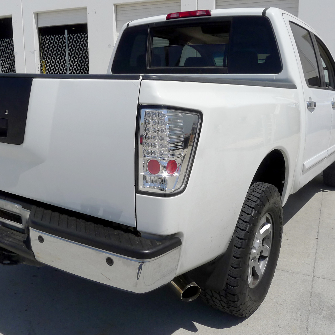 2004 2015 Nissan Titan LED Tail Lights Chrome Housing Clear Lens