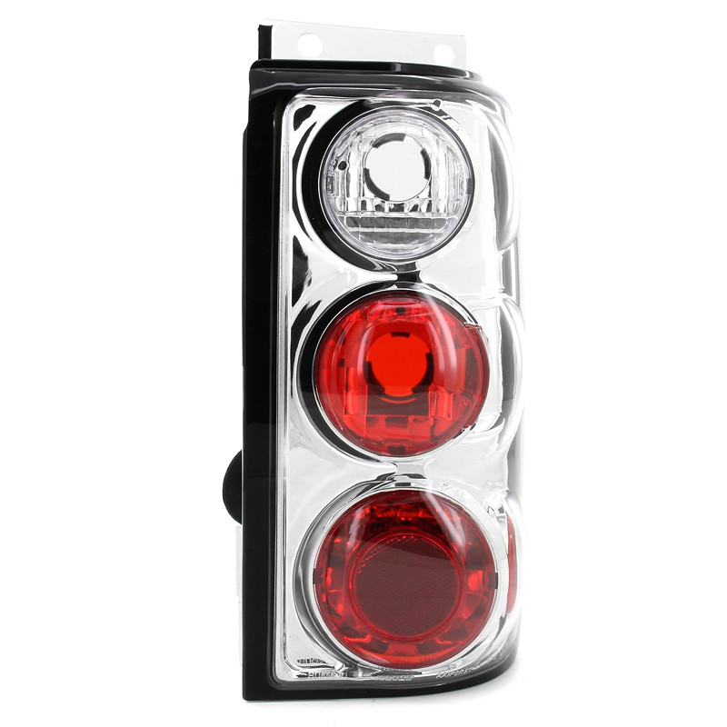 1995-1997 Ford Explorer Tail Lights (Chrome Housing/Clear Lens