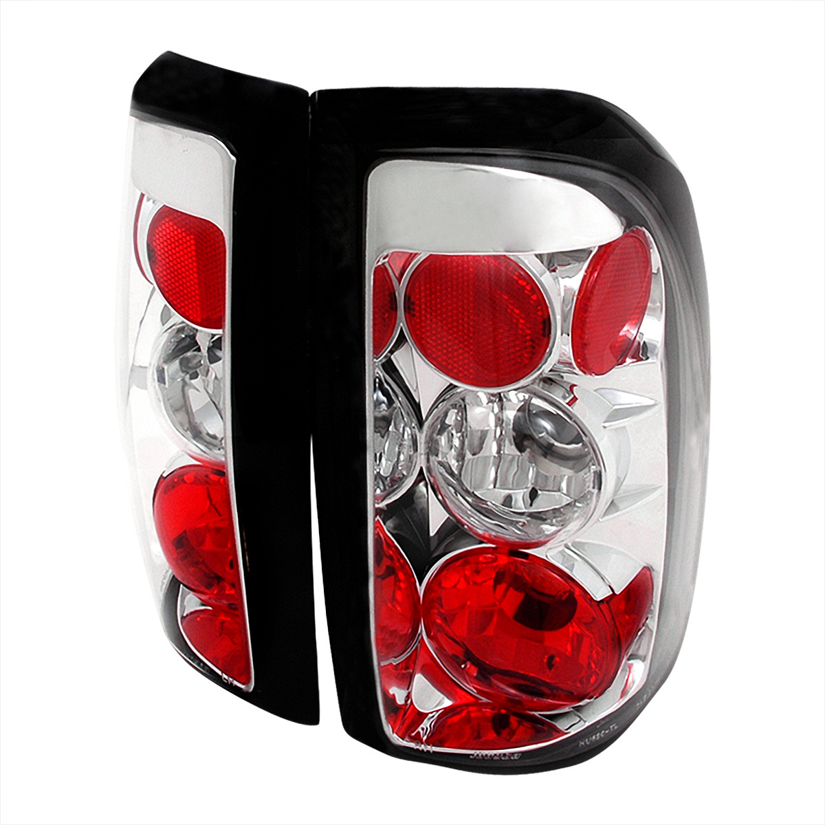 1997-2004 Dodge Dakota Tail Lights (Chrome Housing/Clear Lens