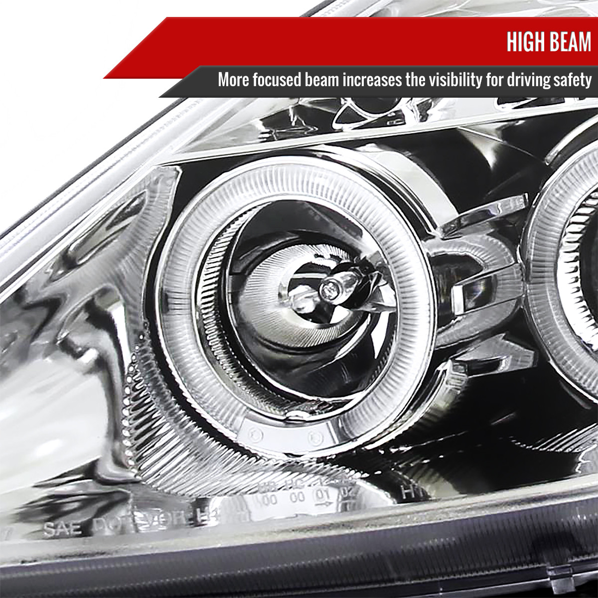 2000-2005 Toyota Celica Dual Halo Projector Headlights (Chrome