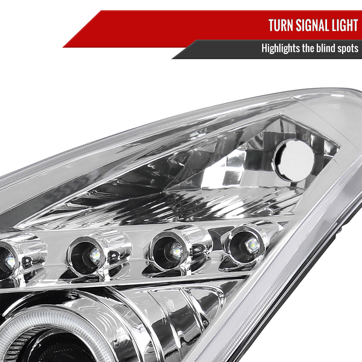 Clear LED Halo Projector Headlights For 2000-2005 Toyota Celica - Pair L+R