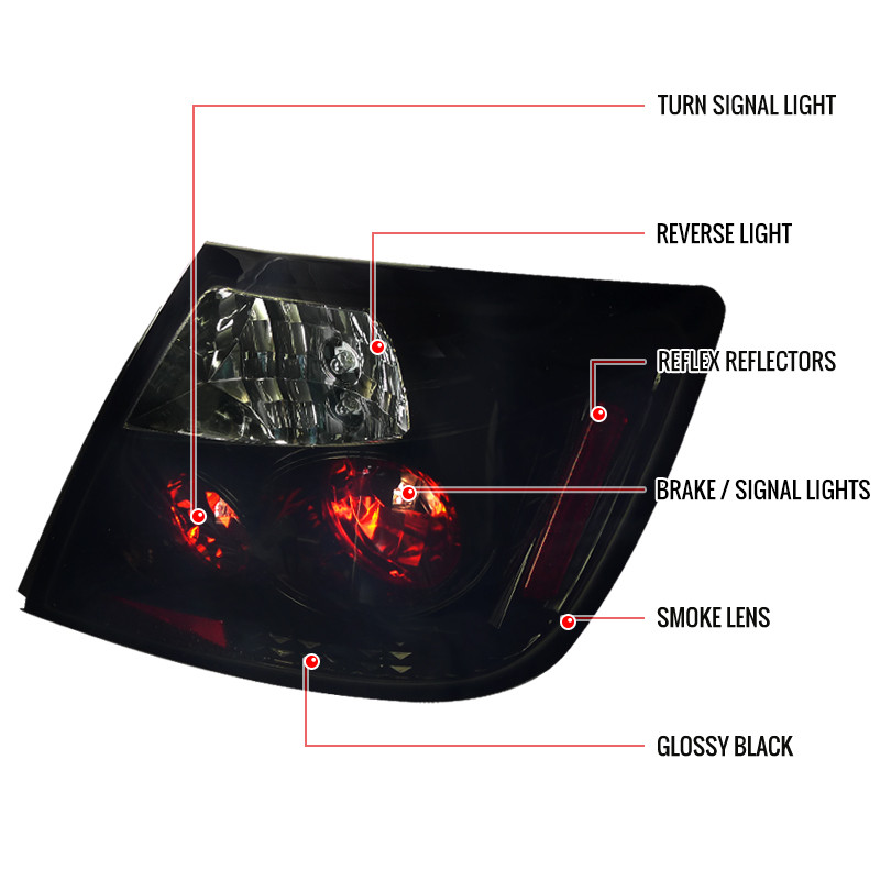 2004-2010 Scion tC Tail Lights (Glossy Black Housing/Smoked Lens