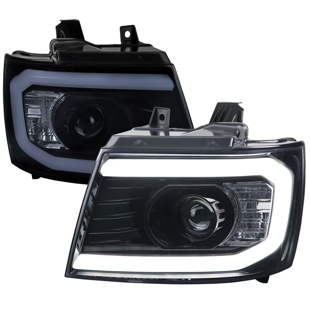 Chevy Black Housing Amber Corner Headlights For 2007-2014 Chevy