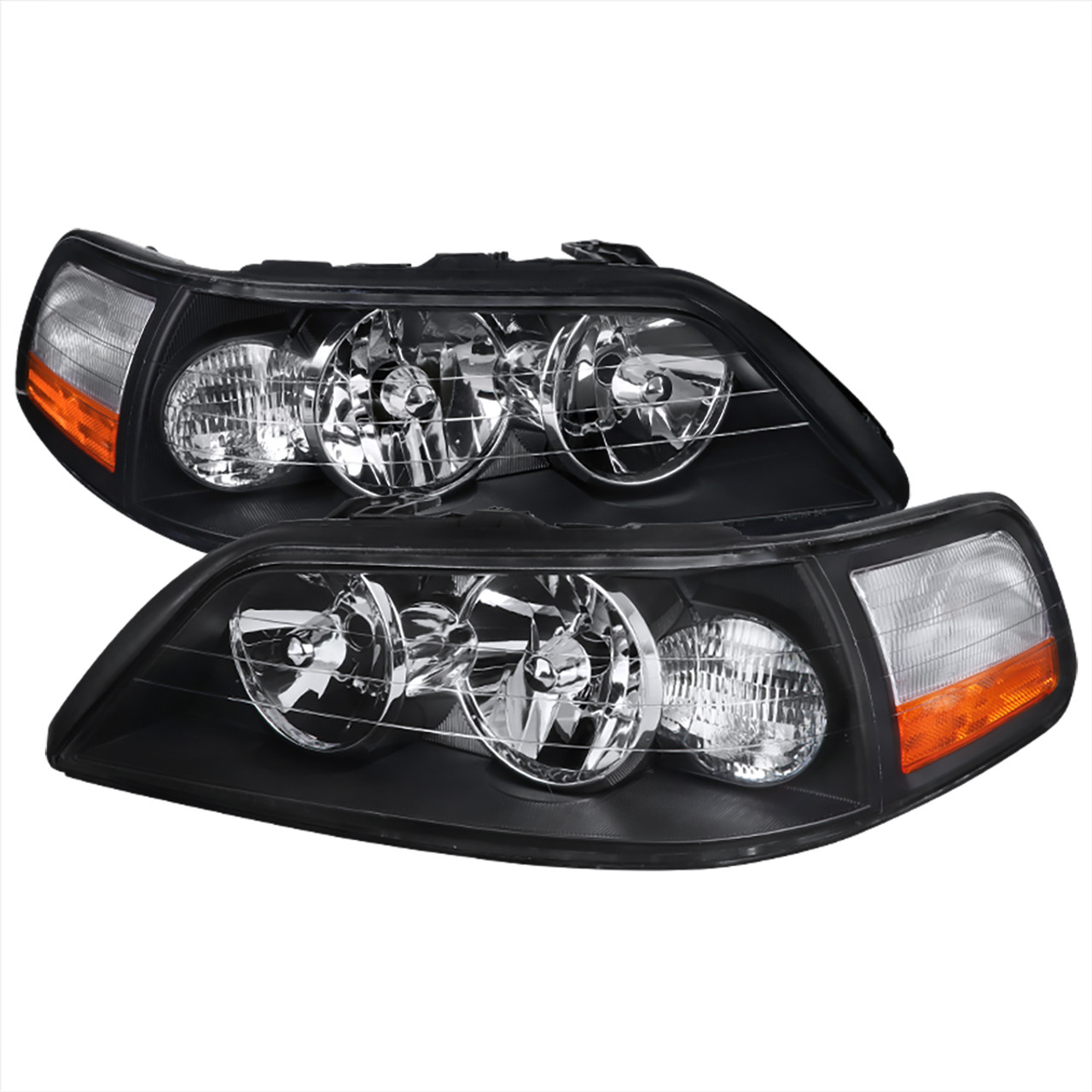 2005-2011 Lincoln Town Car Factory Style Headlights (Matte Black