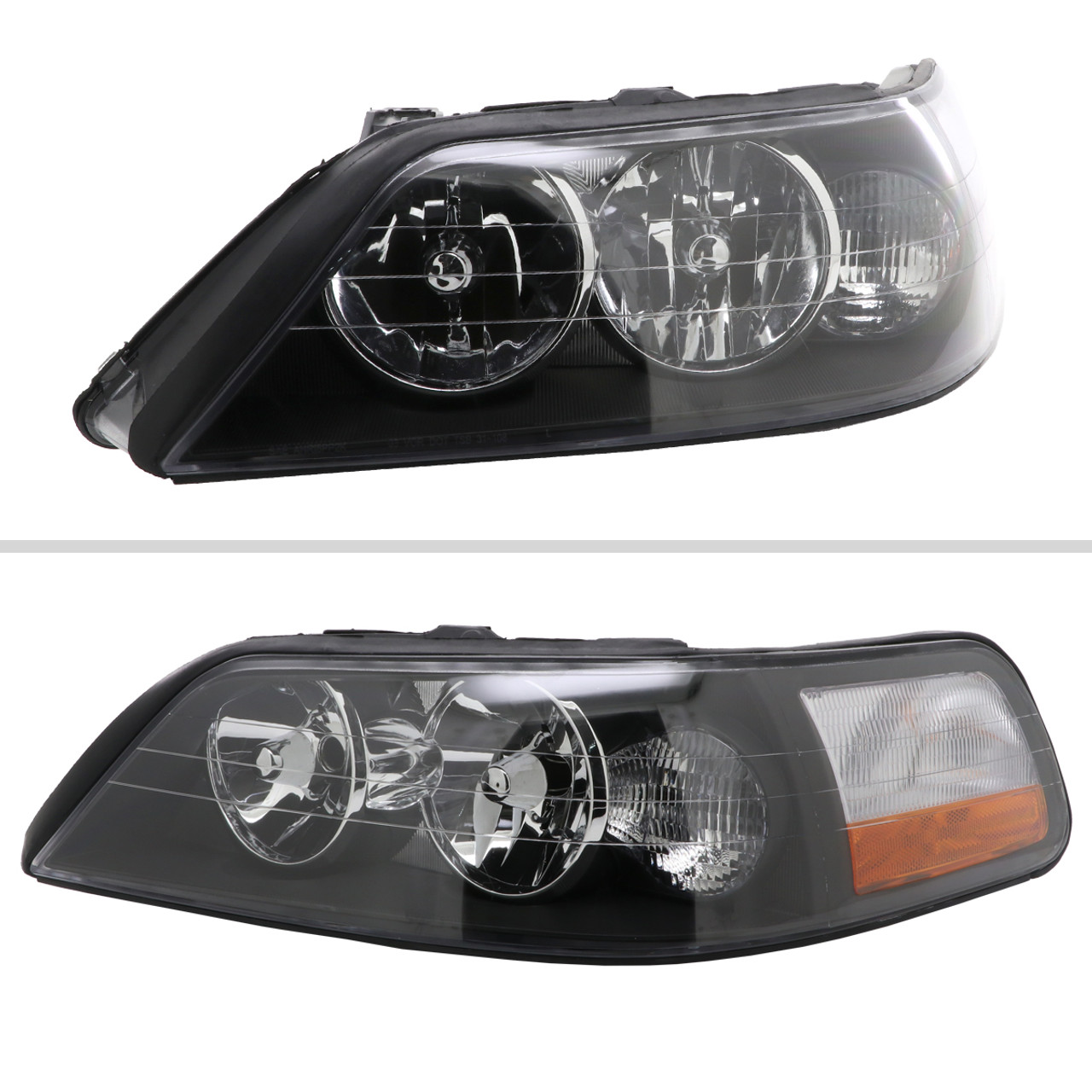 2005-2011 Lincoln Town Car Factory Style Headlights (Matte Black