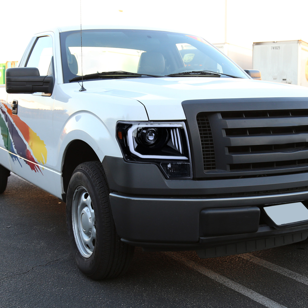 2009-2014 Ford F-150 LED C-Bar Projector Headlights (Jet Black