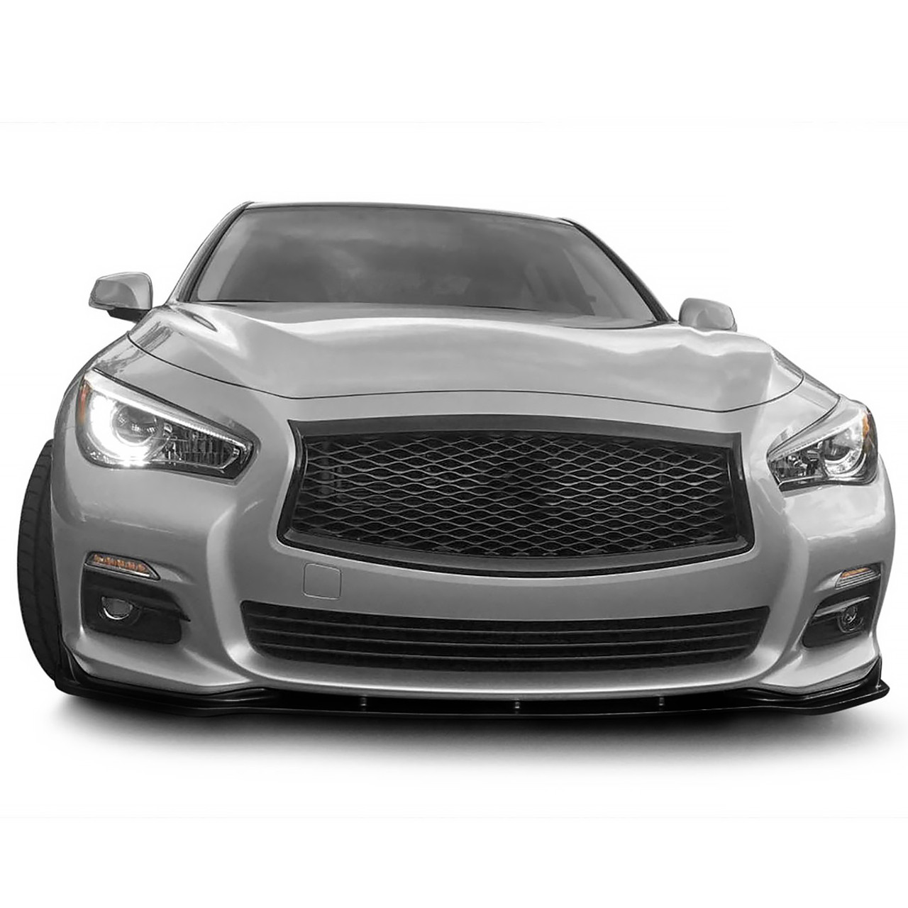 2014-2017 Infiniti Q50 Glossy Black Polypropylene 3PC Bumper Lip