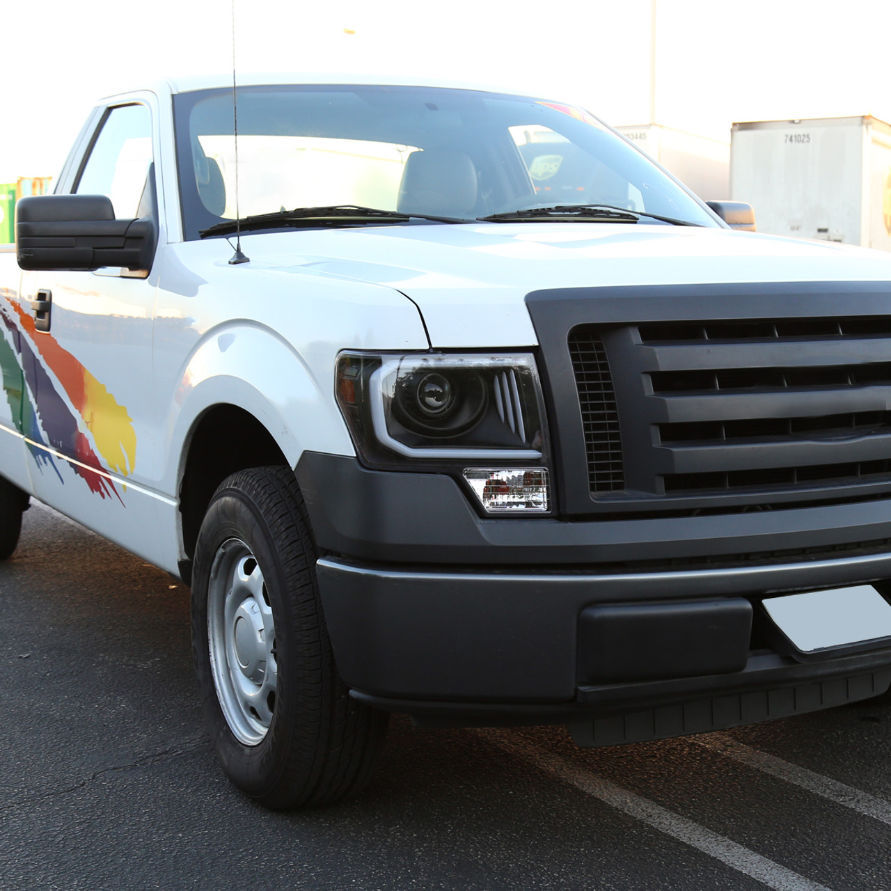 2009-2014 Ford F-150 LED C-Bar Projector Headlights (Matte Black