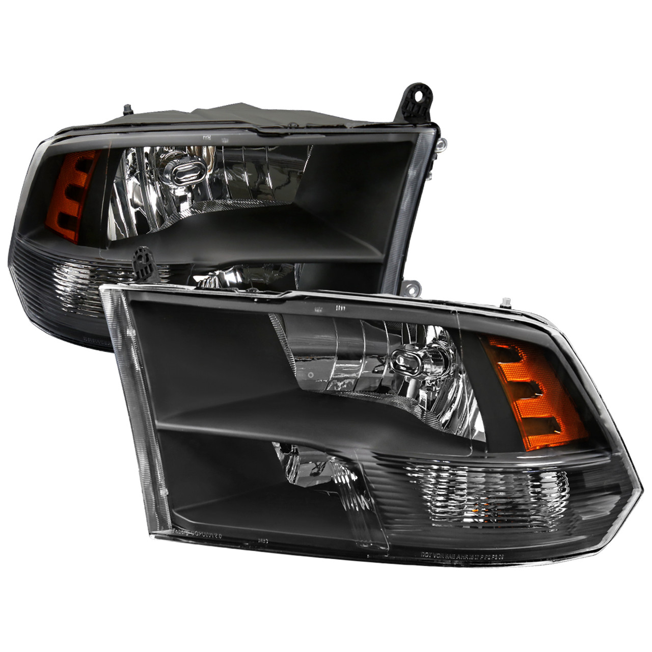 Black Fits 2009-2018 Dodge Ram 1500 2010-2019 Ram 2500 3500 Headlights Lamps