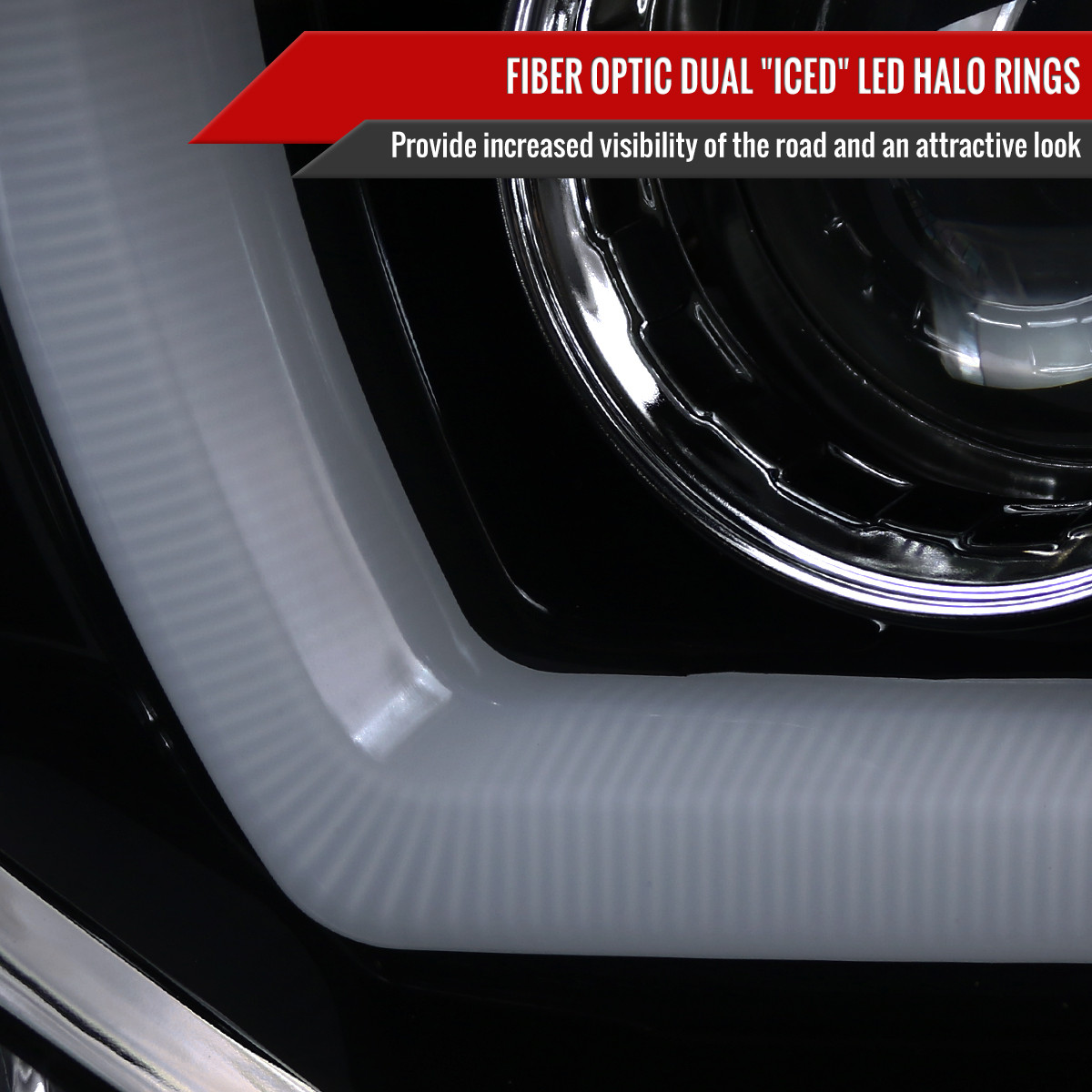 Spec-D Tuning Black LED Tube Projector Headlights For 2011-2014 Dodge Charger - Halogen H1