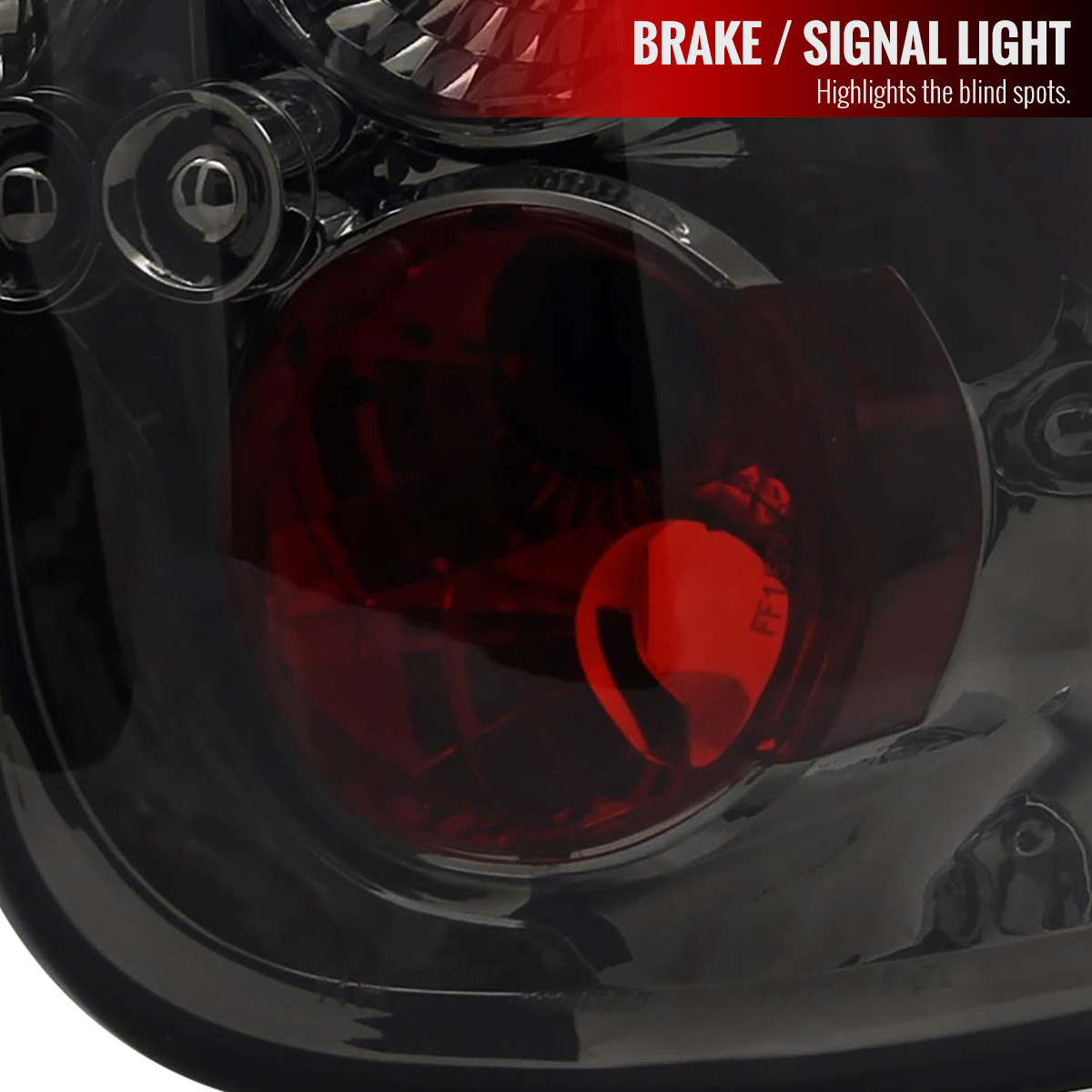Smoke Tinted Tail Light Pair For 1997-2004 Ford F150 Flareside - Left & Right Lamps