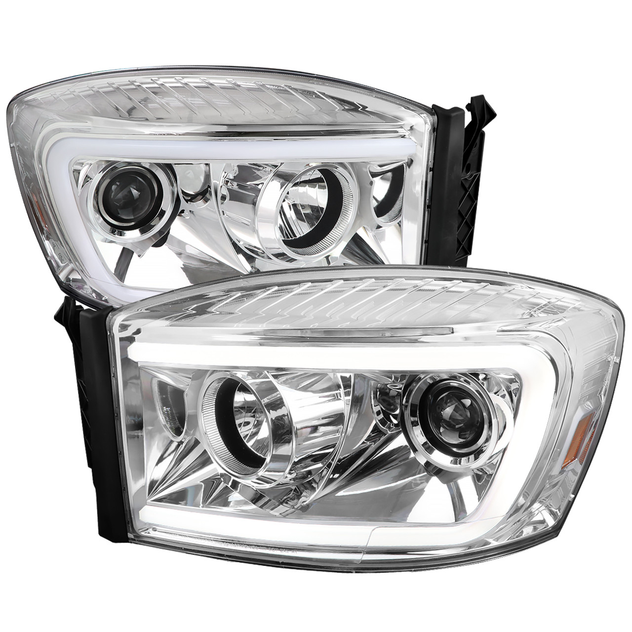 ヘッドライト 2006 Dodge Ram V8 Chrome LED Headlights Smoke Brake