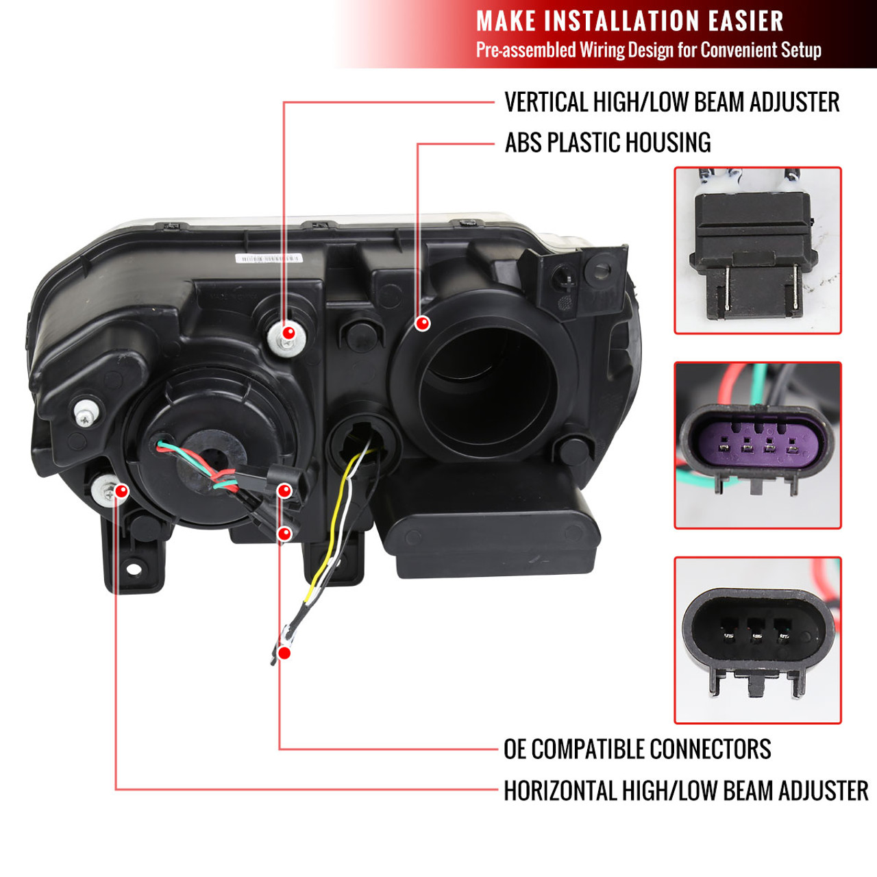 2008-2014 Dodge Challenger Dual LED Halo D2H Xenon Projector