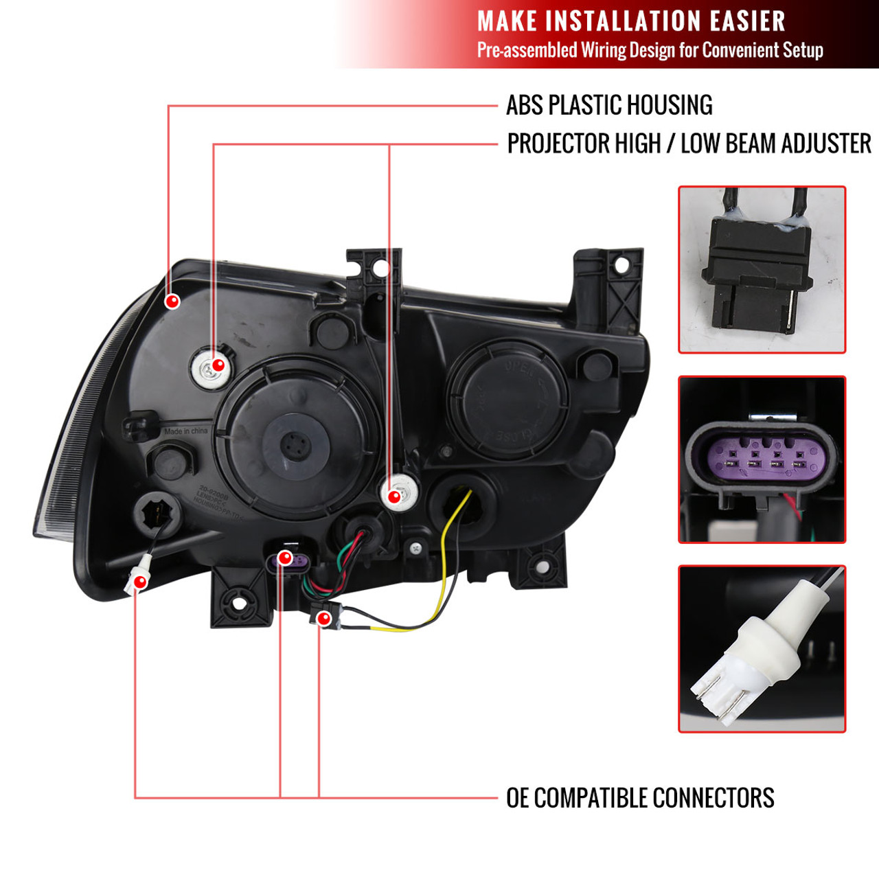 2011-2014 Dodge Charger D2H Xenon Projector Headlights w/ LED C