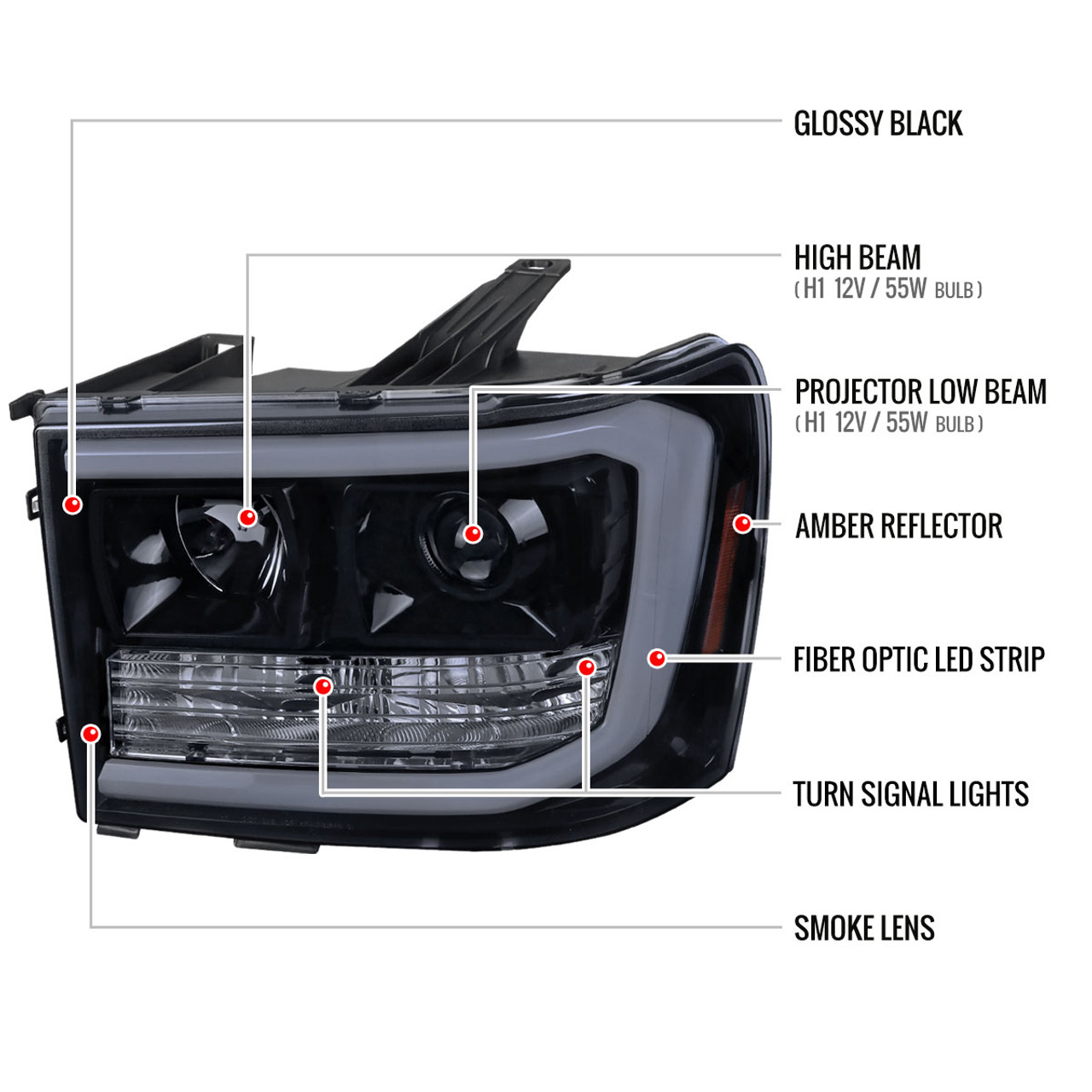 2007-2013 GMC Sierra 1500 / 2007-2014 Sierra 1500HD 2500HD 3500HD