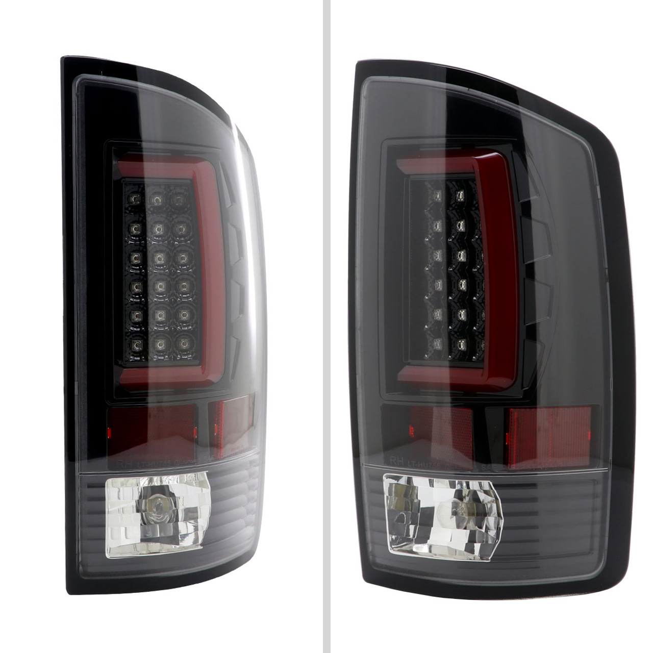 2007-2009 Dodge RAM 1500/2500/3500 Red C-Bar LED Tail Lights (Jet