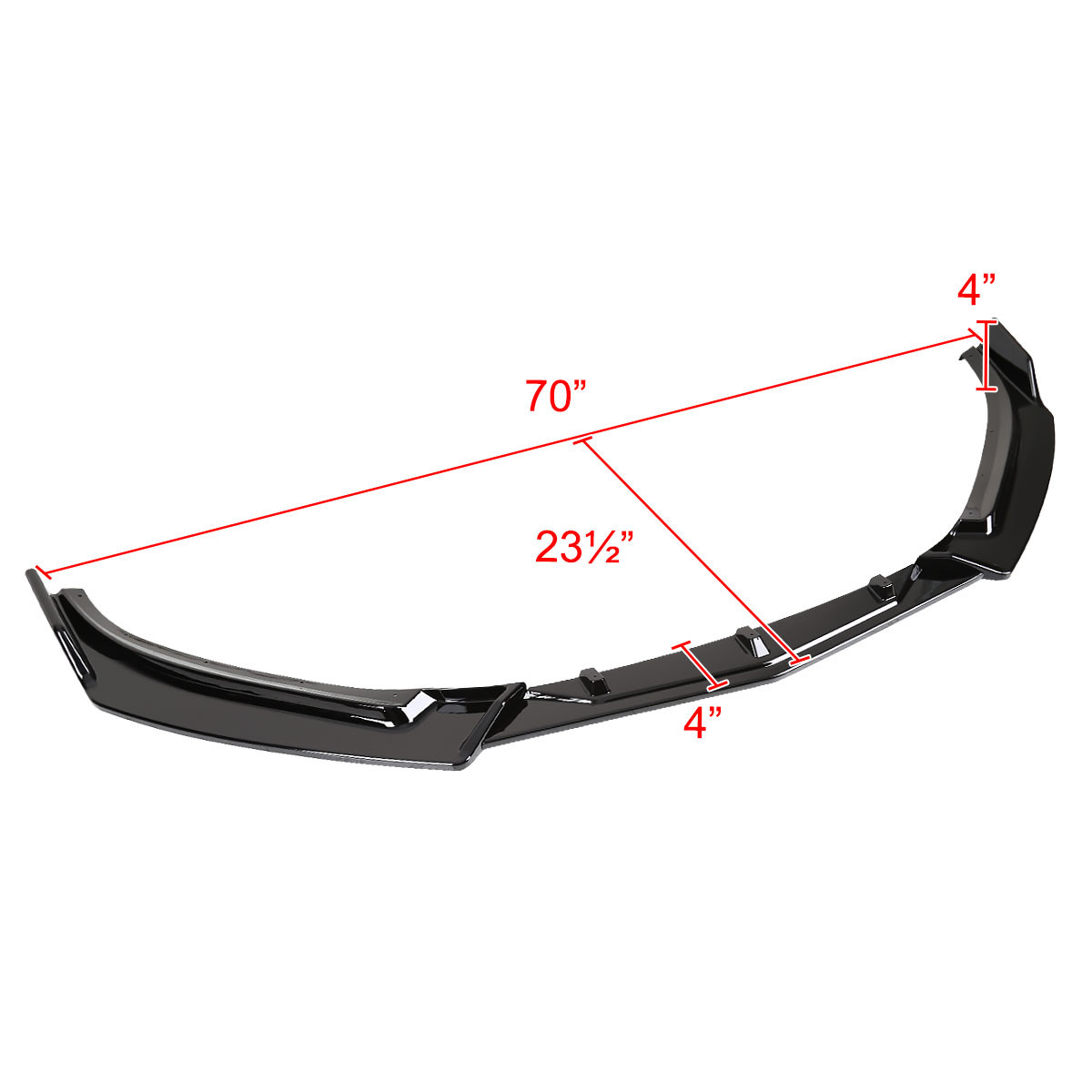 2014-2018 Mazda 3 Glossy Black Polypropylene 3PC Bumper Lip - Spec