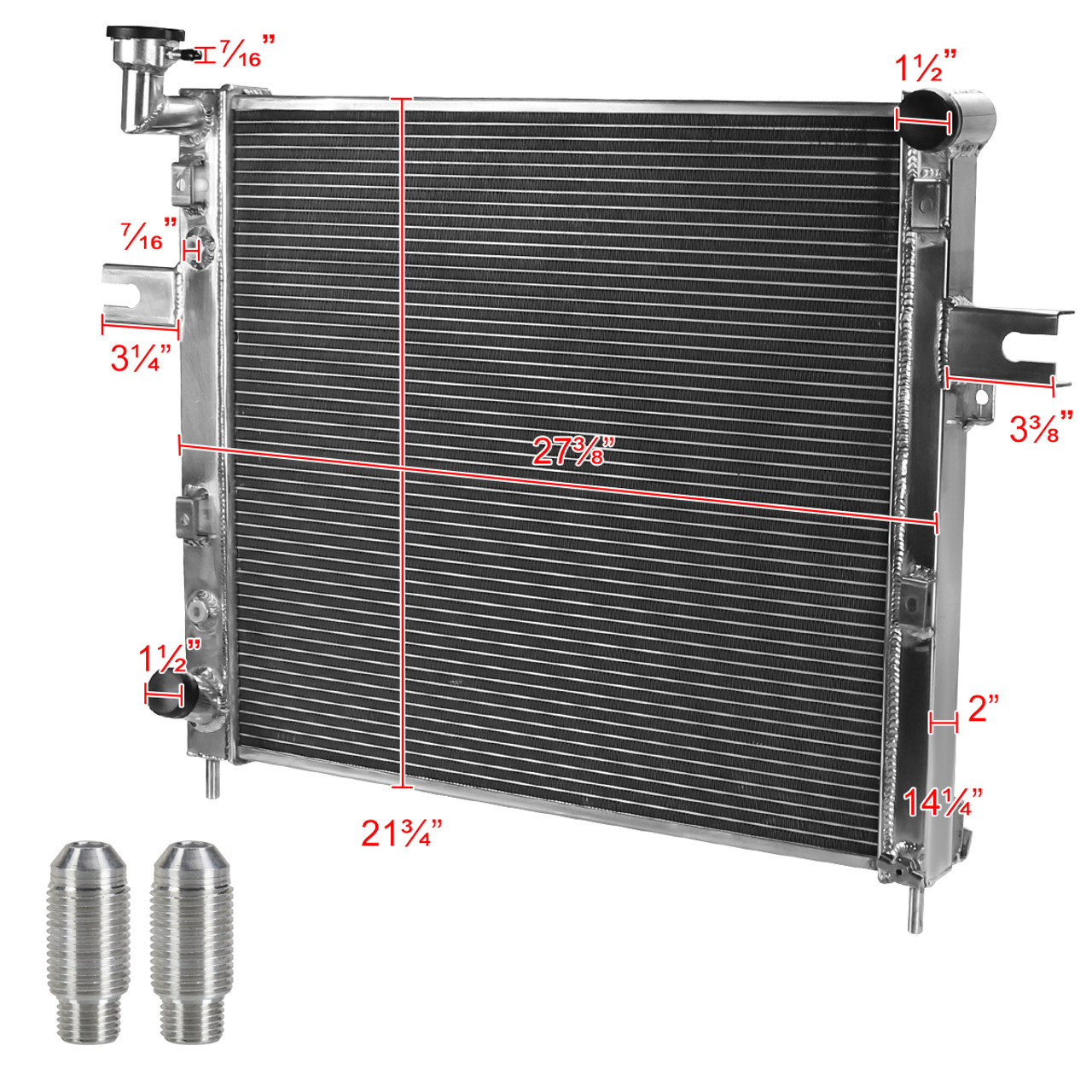 1999-2004 Jeep Grand Cherokee 4.0L L6 2-Row Aluminum Performance Radiator -  Spec-D Tuning