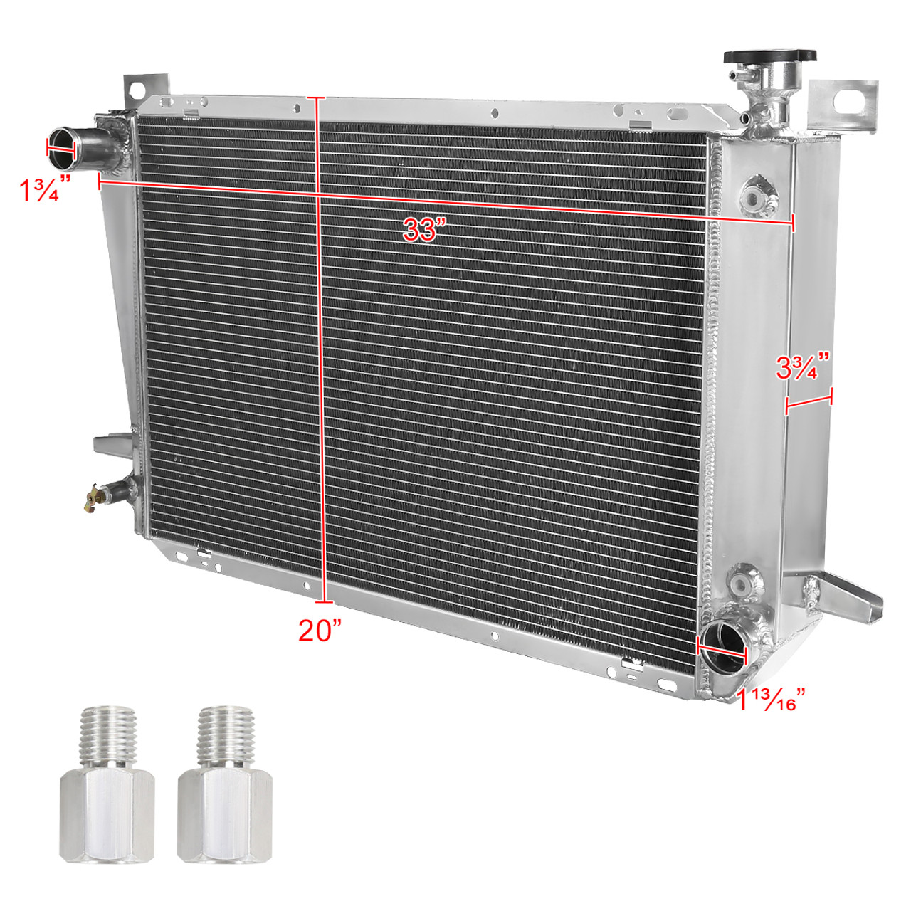 1985-1996 Ford F-150/ F-250/ F-350/ Bronco 4.9L L6 3-Row Aluminum  Performance Radiator - Spec-D Tuning