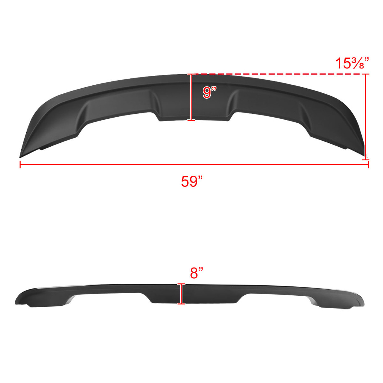 2015-2022 Ford Mustang Matte Black ABS GT500 Style Rear Spoiler