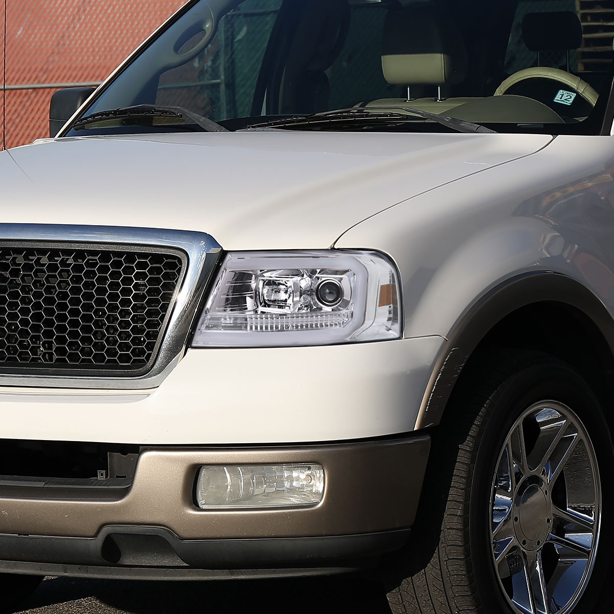 DNA MOTORING Chrome/Clear Headlights For 2004-2008 Ford F-150 & Lincoln Mark LT – Pair